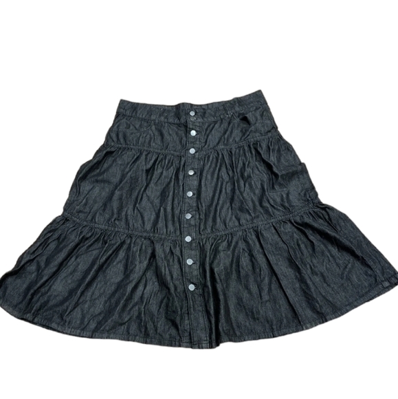Time and Tru size 12 black tiered skirt NWT denim cotton - Picture 5 of 13